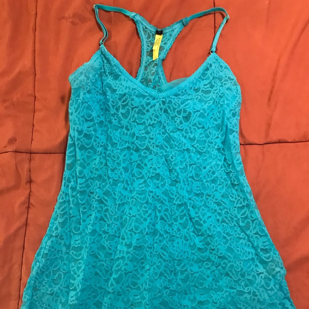 NWOT- Turquoise Blue Lace Babydoll